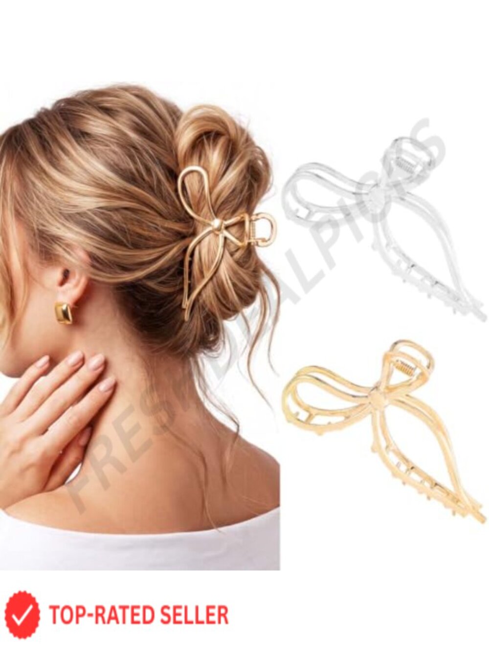 Metal Bow Claw Hair Clips Non-Slip Fancy Hair Accessories for Women